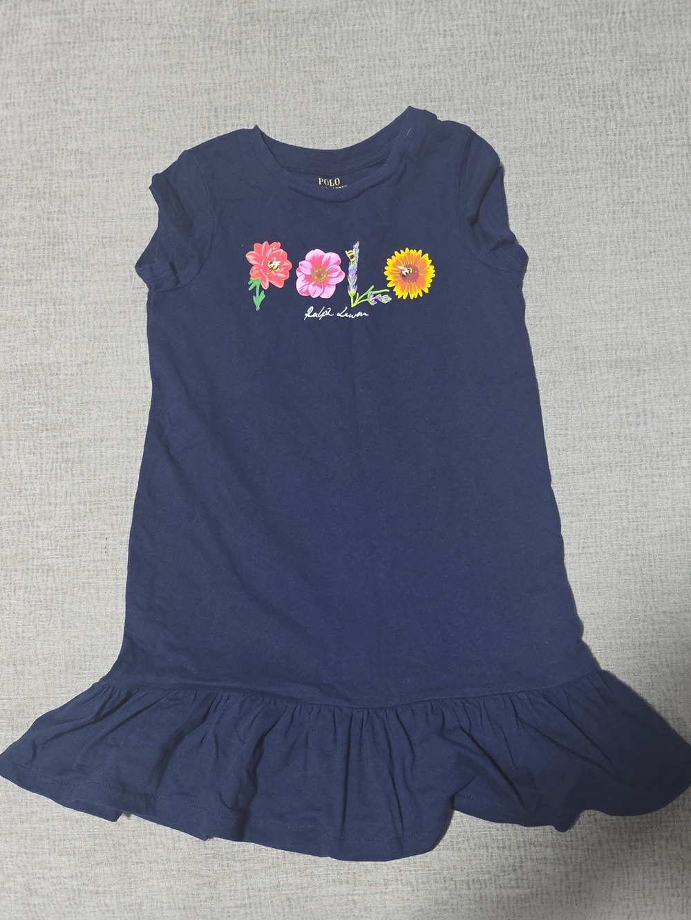 Ralph Lauren Navy Dress with Colorful Floral Front